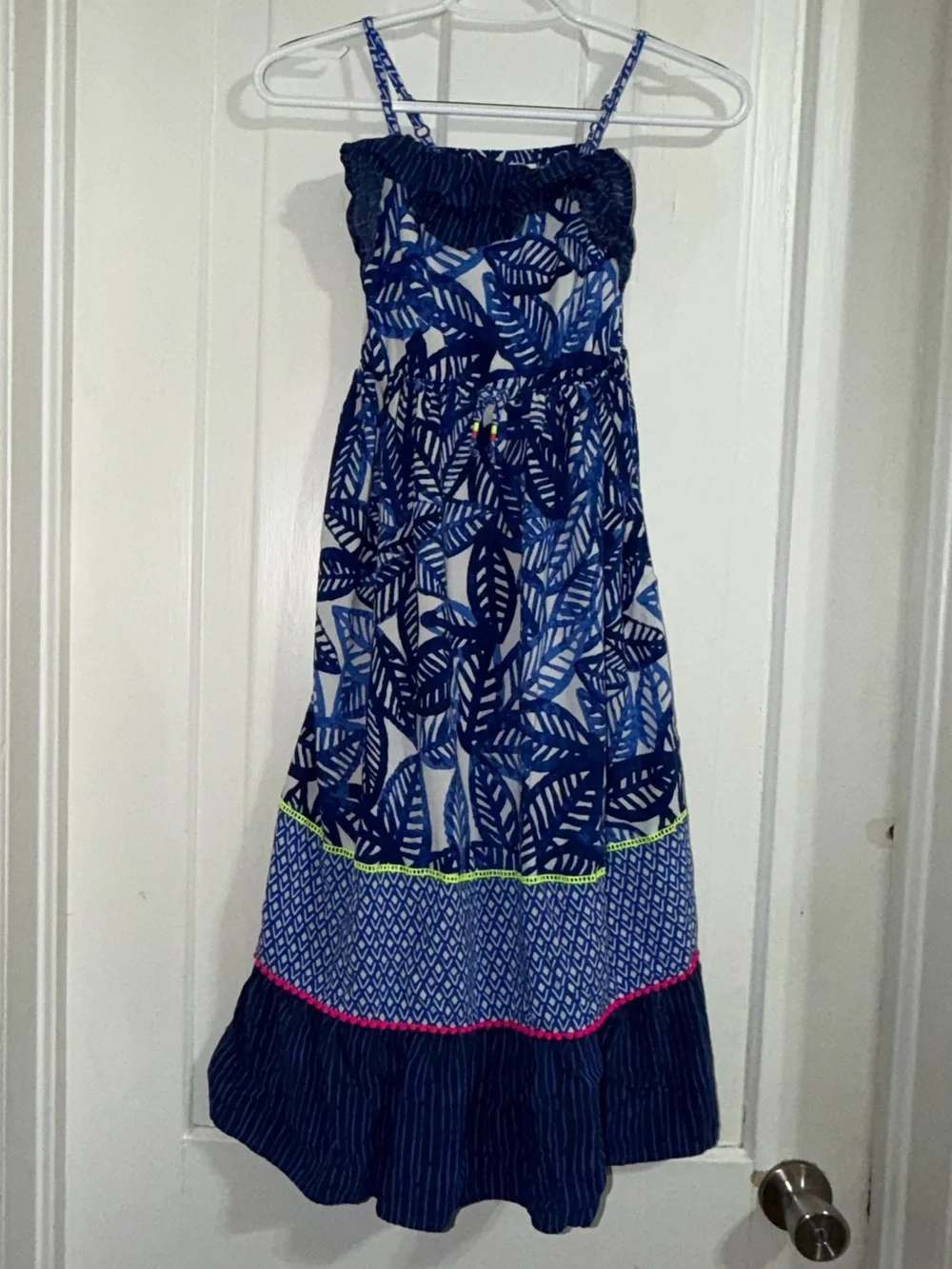 Girls size medium 7/8 dress Cat & Jack Leaf Print Dress sun dress